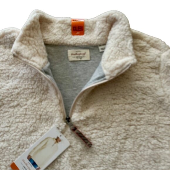 New! Ivory Sherpa 1/4 Zip Pullover Coat Jacket - Picture 3 of 12
